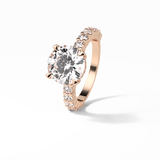 Round Hidden Halo & Pave Lab Grown Diamond Engagement Ring