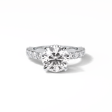 Round Hidden Halo & Pave Lab Grown Diamond Engagement Ring