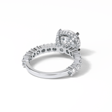 Round Hidden Halo & Pave Lab Grown Diamond Engagement Ring