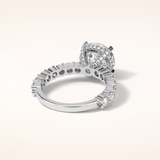 2.75 CT Round Shaped Pave Moissanite Engagement Ring