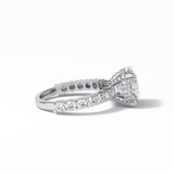 Round Hidden Halo & Pave Lab Grown Diamond Engagement Ring