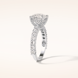 2.75 CT Round Shaped Pave Moissanite Engagement Ring
