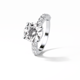 Round Hidden Halo & Pave Lab Grown Diamond Engagement Ring