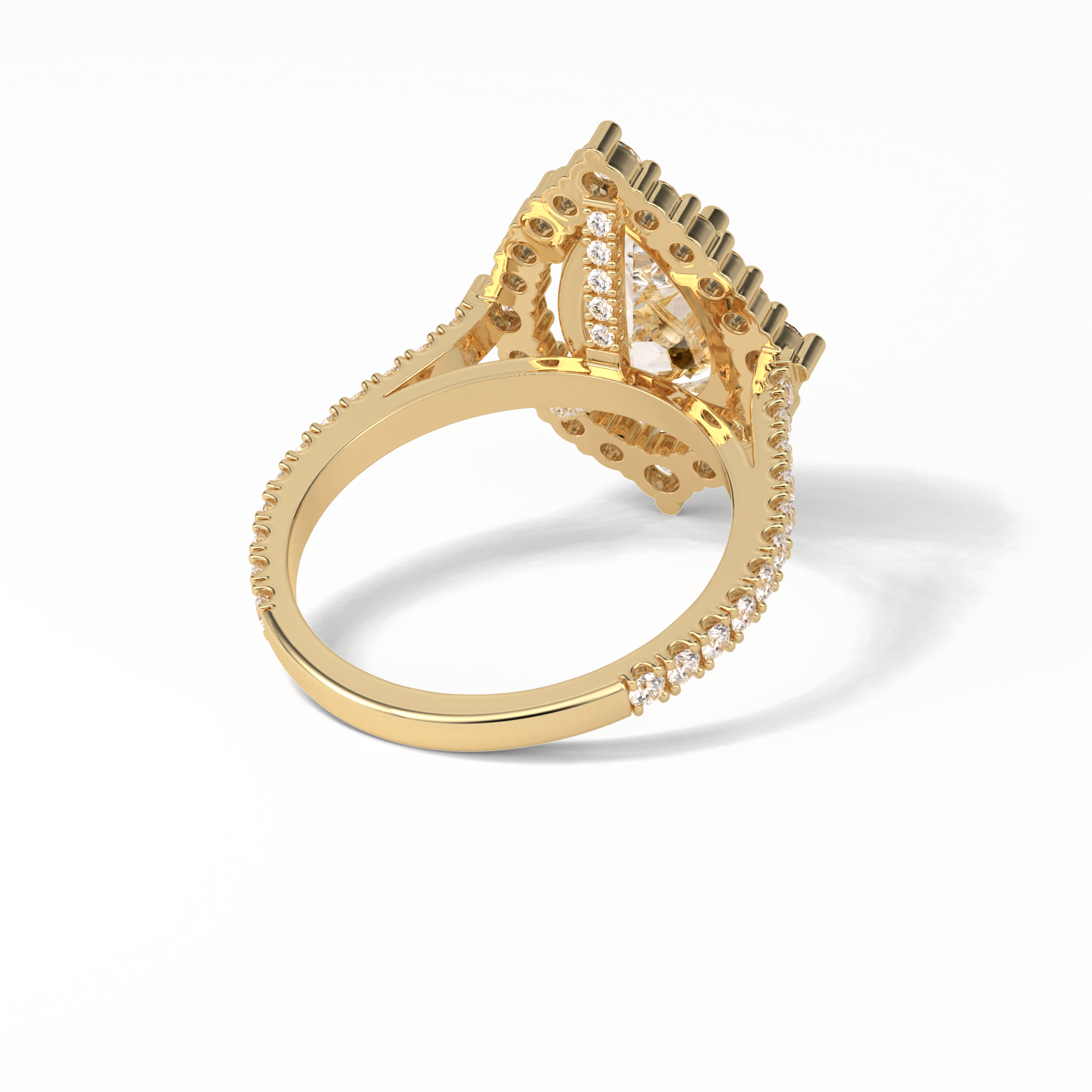 Pear Halo & Pave Lab Grown Diamond Engagement Ring