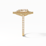 Pear Halo & Pave Lab Grown Diamond Engagement Ring