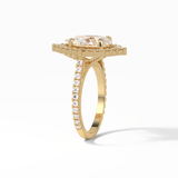 Pear Halo & Pave Lab Grown Diamond Engagement Ring
