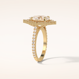 3.1 CT Pear Shaped Cluster & Pave Moissanite Engagement Ring