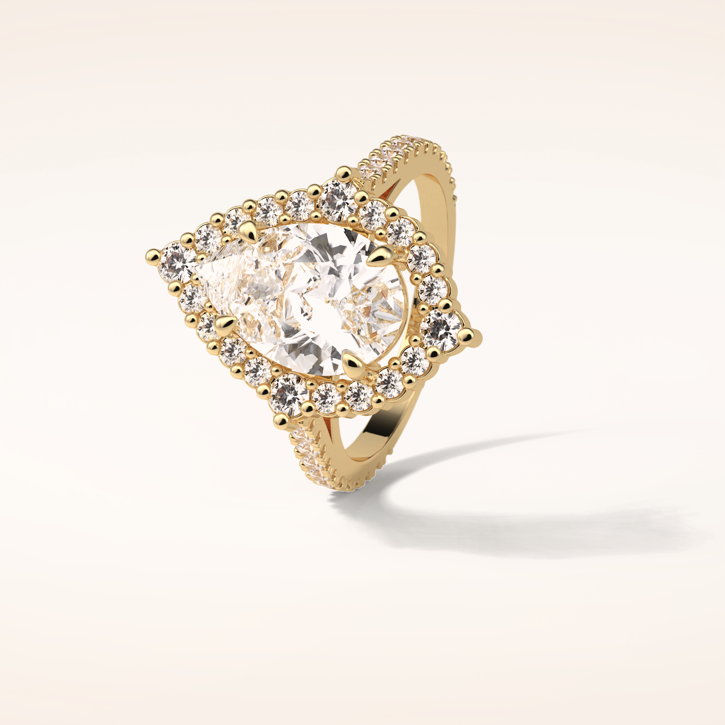 3.1 CT Pear Shaped Cluster & Pave Moissanite Engagement Ring