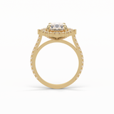 Pear Halo & Pave Lab Grown Diamond Engagement Ring