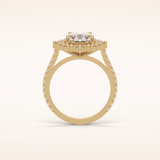 3.1 CT Pear Shaped Cluster & Pave Moissanite Engagement Ring