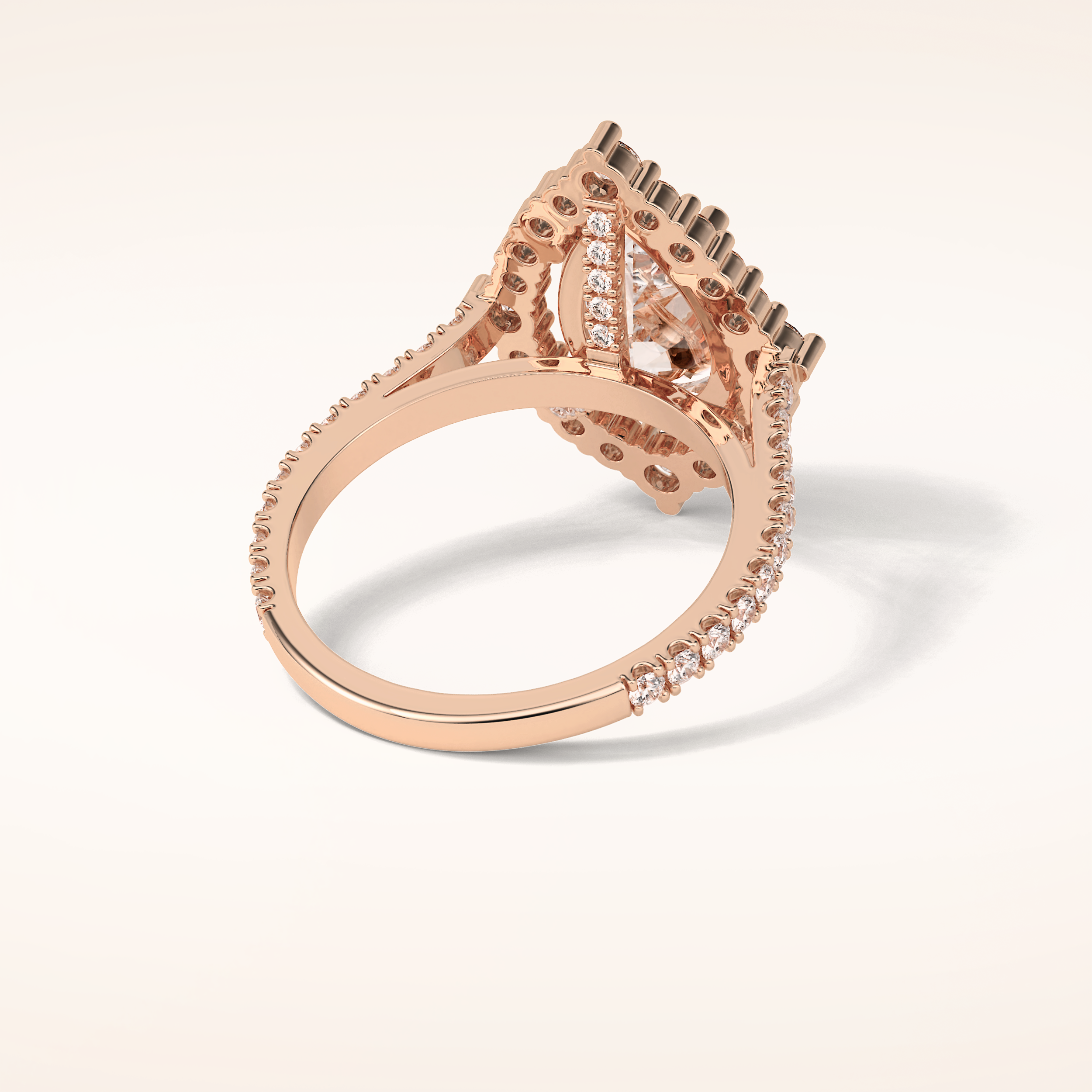 3.1 CT Pear Shaped Cluster & Pave Moissanite Engagement Ring