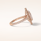 3.1 CT Pear Shaped Cluster & Pave Moissanite Engagement Ring