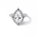 Pear Halo & Pave Lab Grown Diamond Engagement Ring