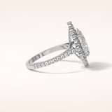 3.1 CT Pear Shaped Cluster & Pave Moissanite Engagement Ring