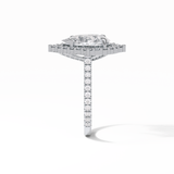 Pear Halo & Pave Lab Grown Diamond Engagement Ring