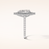 3.1 CT Pear Shaped Cluster & Pave Moissanite Engagement Ring