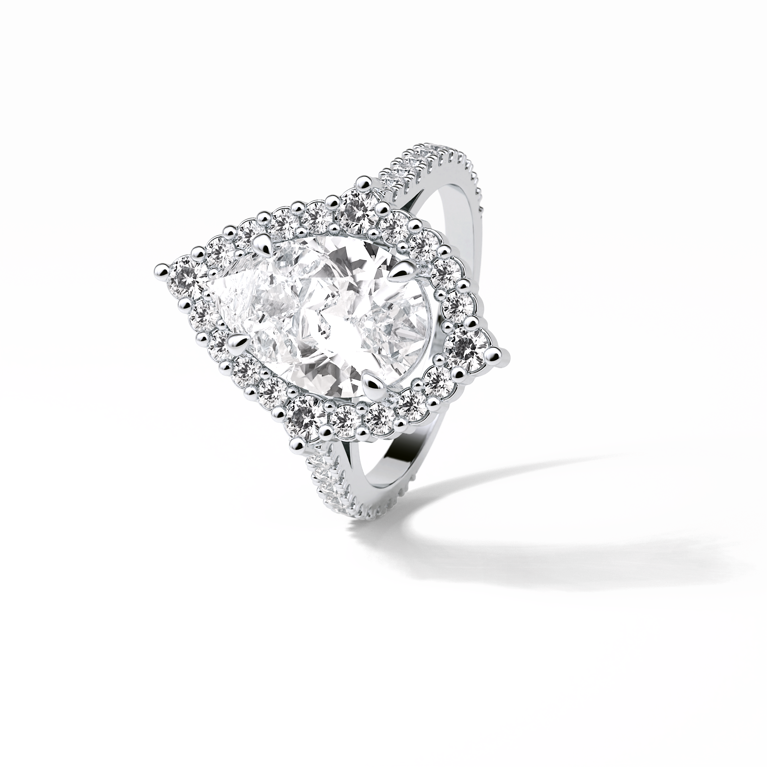 Pear Halo & Pave Lab Grown Diamond Engagement Ring
