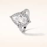3.1 CT Pear Shaped Cluster & Pave Moissanite Engagement Ring