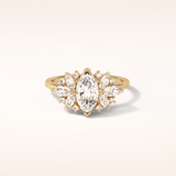 1 CT Marquise Shaped Cluster Moissanite Engagement Ring
