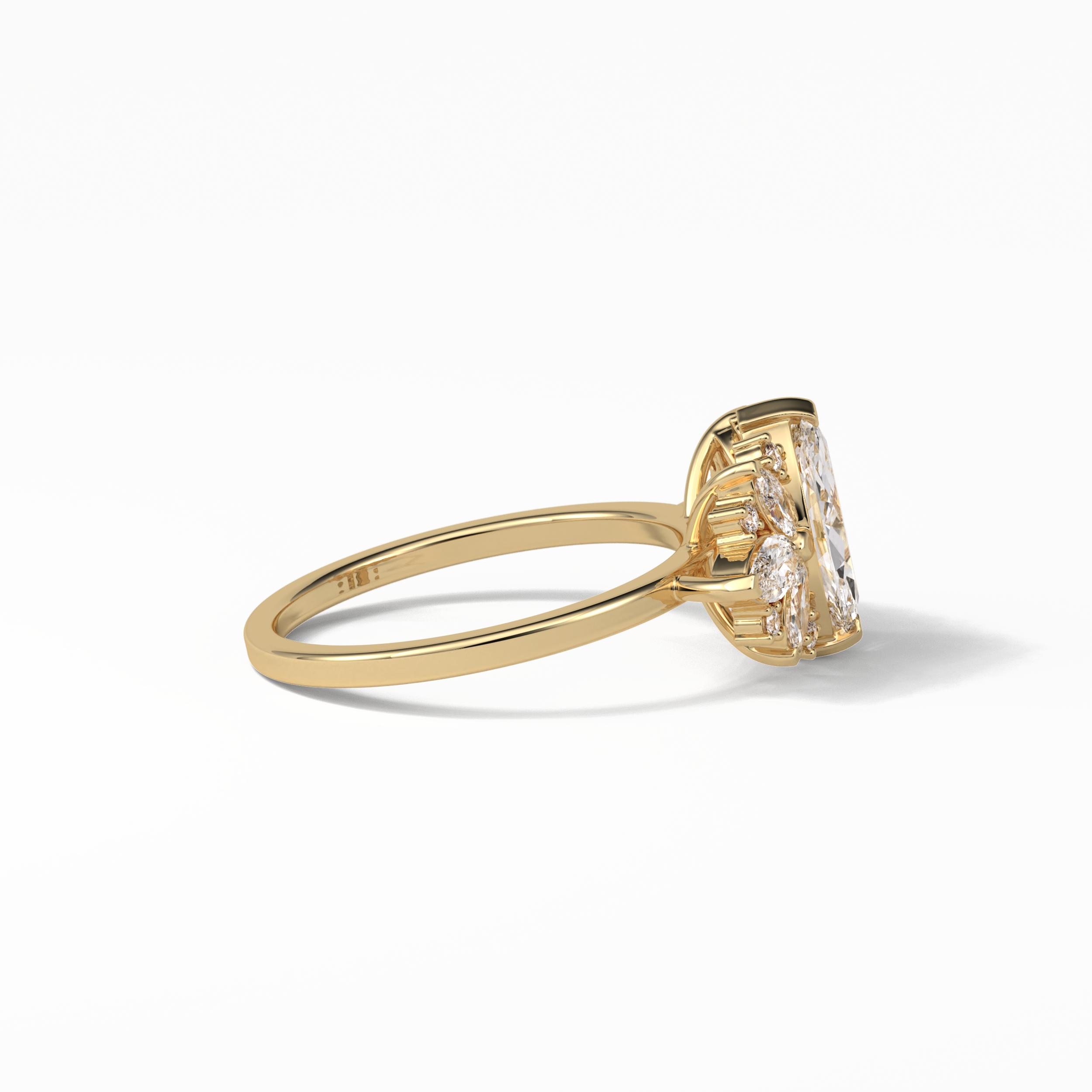 Marquise Cluster Lab Grown Diamond Engagement Ring