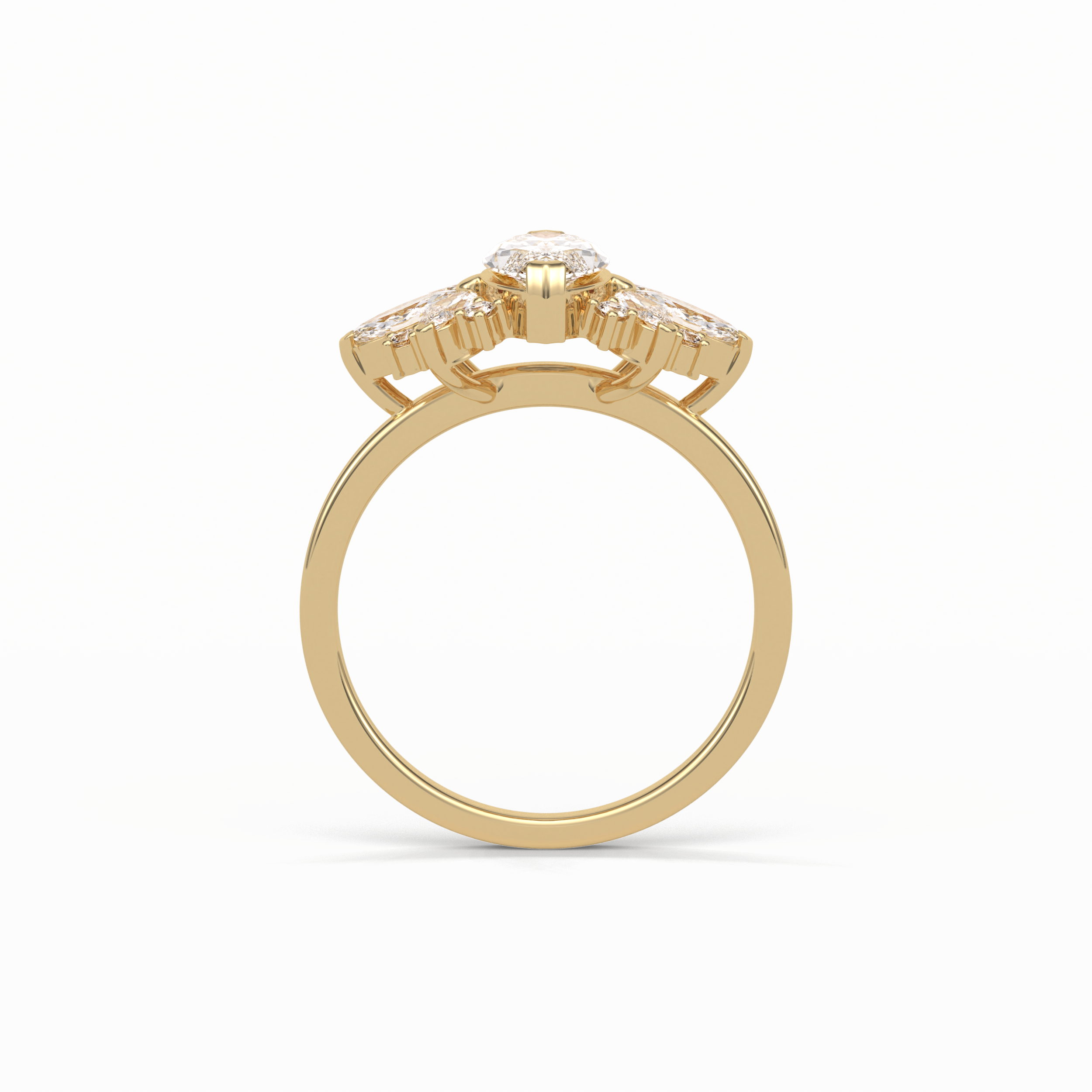 Marquise Cluster Lab Grown Diamond Engagement Ring