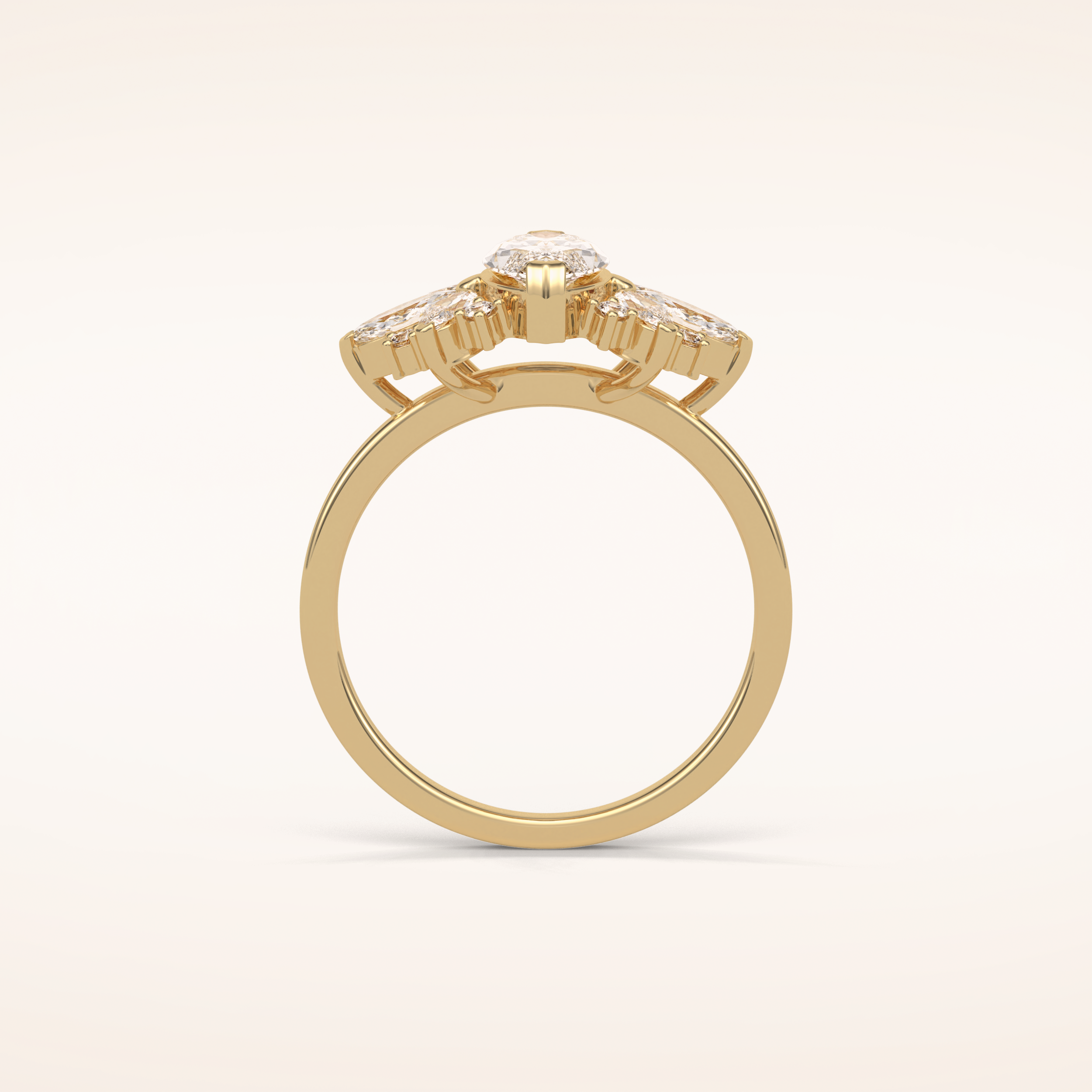 1 CT Marquise Shaped Cluster Moissanite Engagement Ring