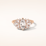 1 CT Marquise Shaped Cluster Moissanite Engagement Ring