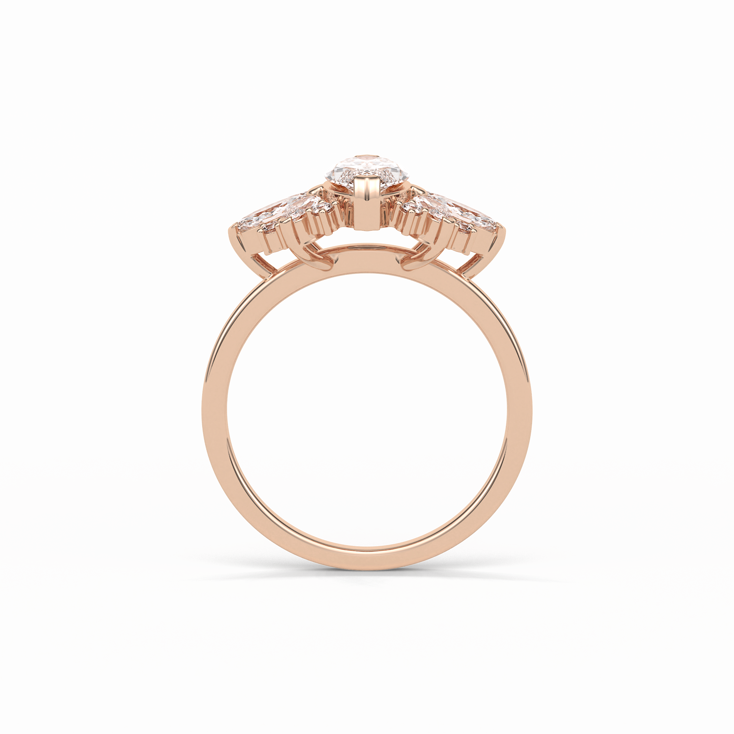 Marquise Cluster Lab Grown Diamond Engagement Ring