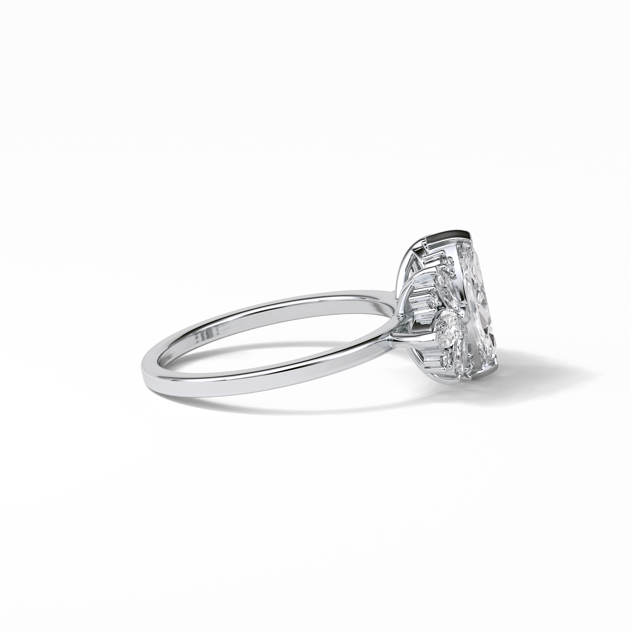 Marquise Cluster Lab Grown Diamond Engagement Ring
