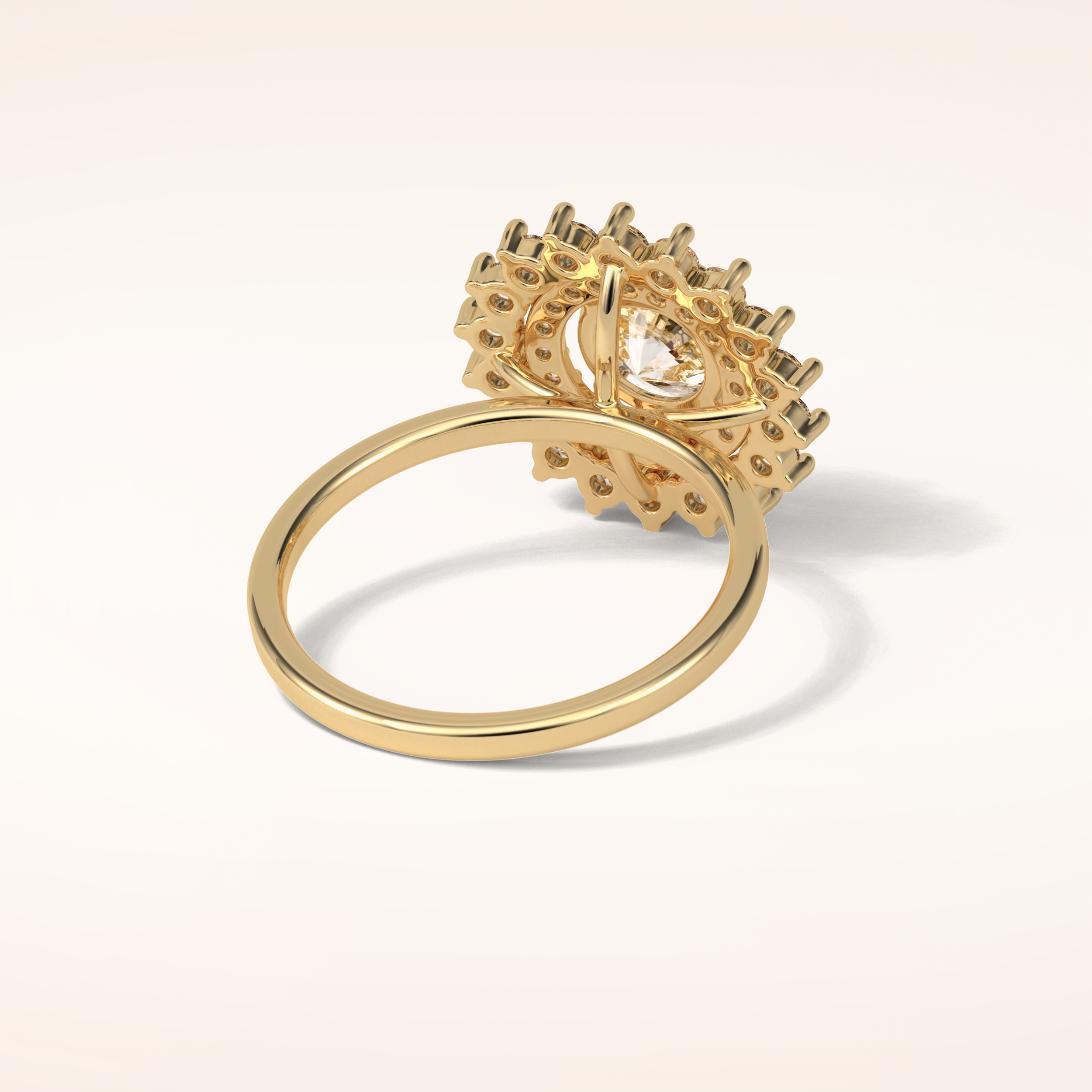 1 CT Round Shaped Double Halo Moissanite Engagement Ring