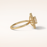 1 CT Round Shaped Double Halo Moissanite Engagement Ring