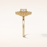 1 CT Round Shaped Double Halo Moissanite Engagement Ring