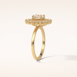 1 CT Round Shaped Double Halo Moissanite Engagement Ring