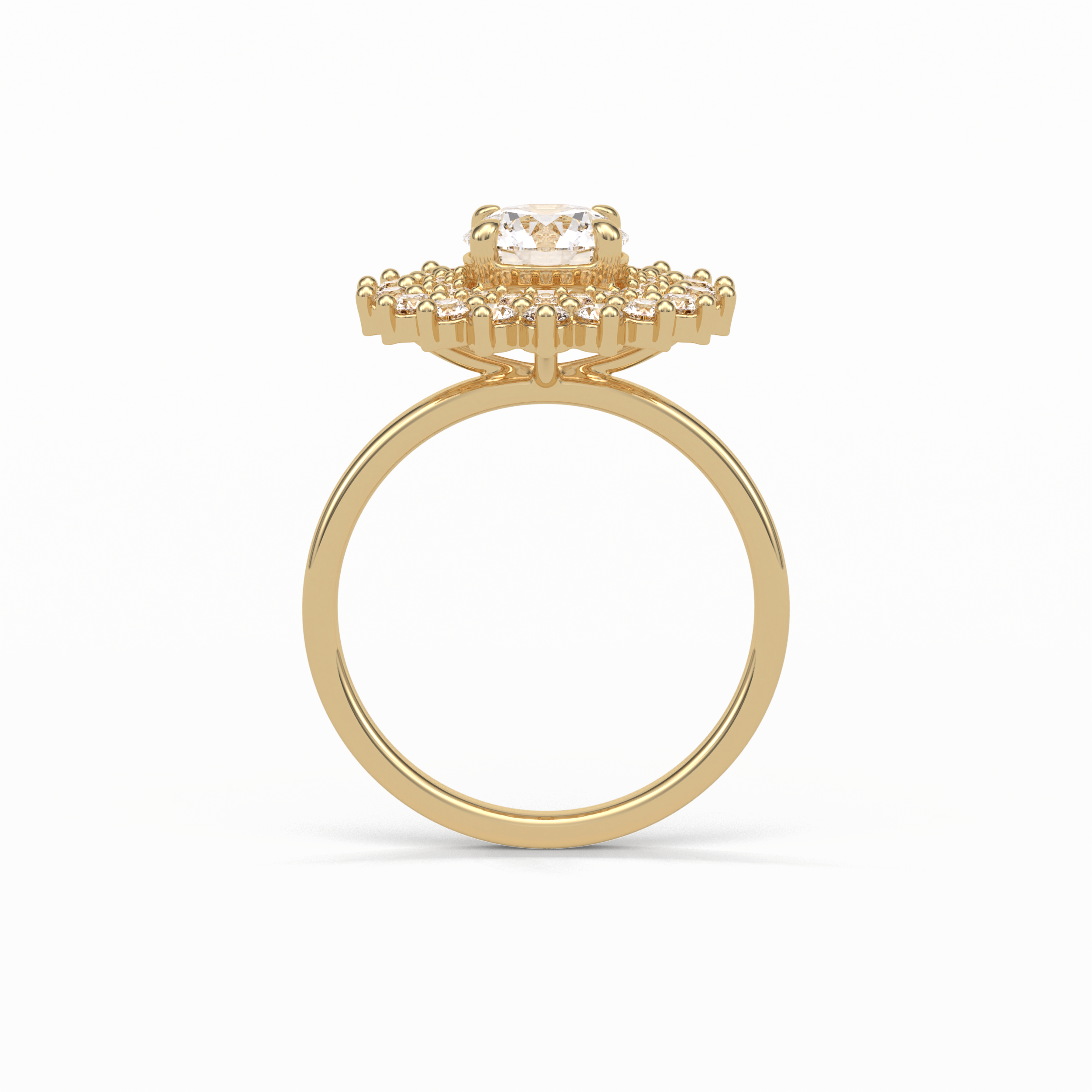 Round Double Halo Lab Grown Diamond Engagement Ring
