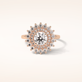 1 CT Round Shaped Double Halo Moissanite Engagement Ring