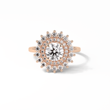 Round Double Halo Lab Grown Diamond Engagement Ring