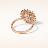 1 CT Round Shaped Double Halo Moissanite Engagement Ring