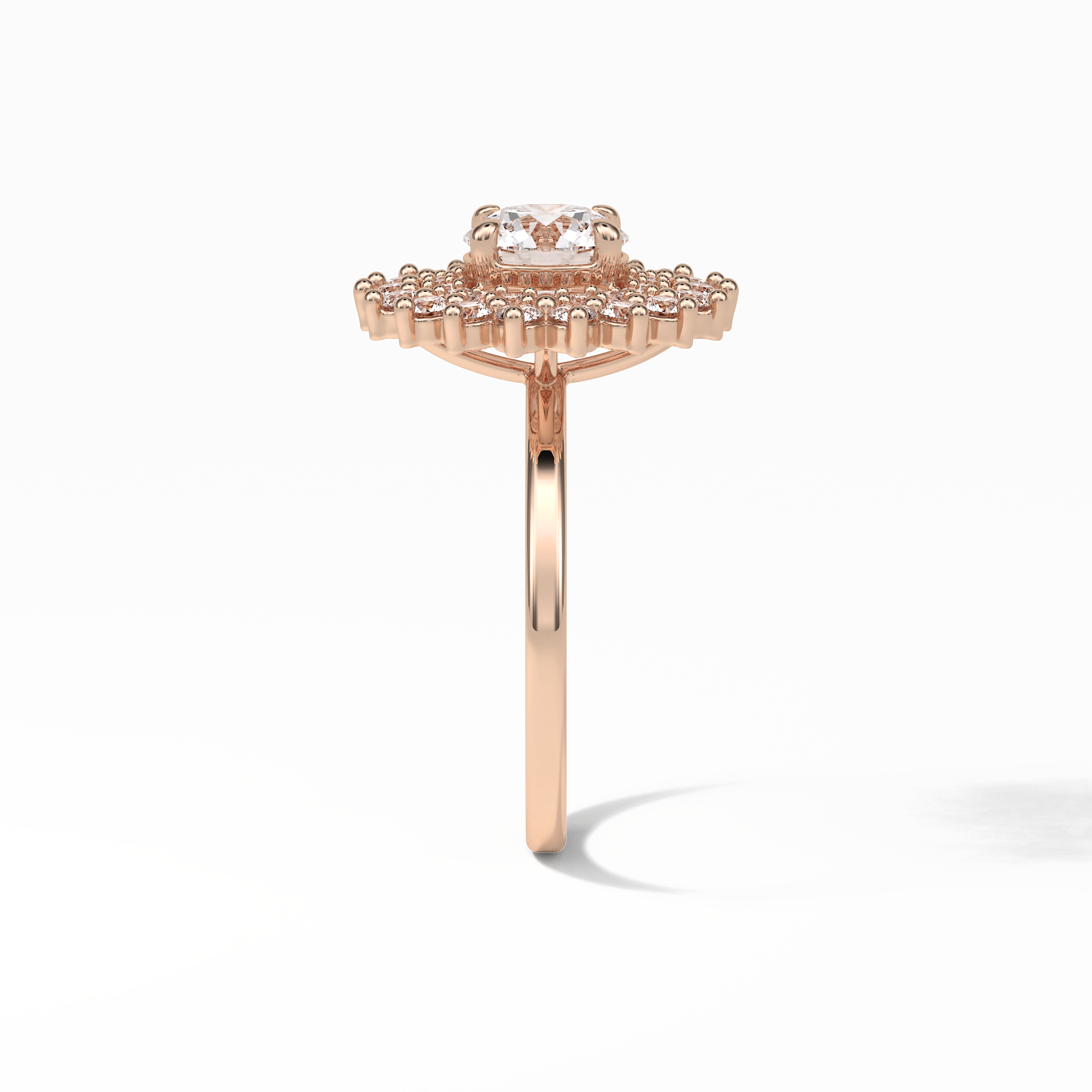 Round Double Halo Lab Grown Diamond Engagement Ring