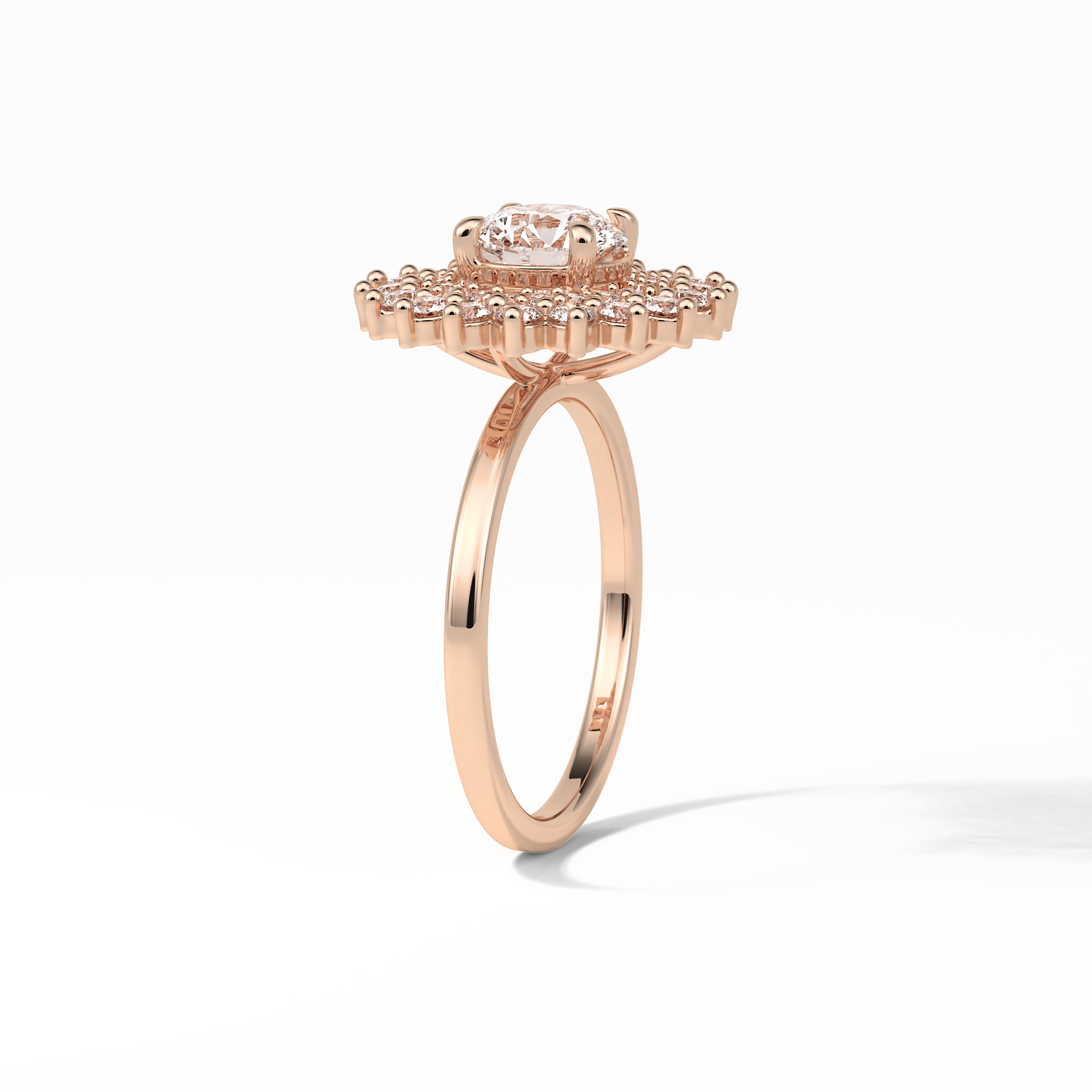 Round Double Halo Lab Grown Diamond Engagement Ring