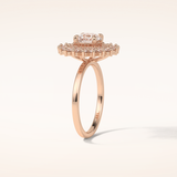 1 CT Round Shaped Double Halo Moissanite Engagement Ring