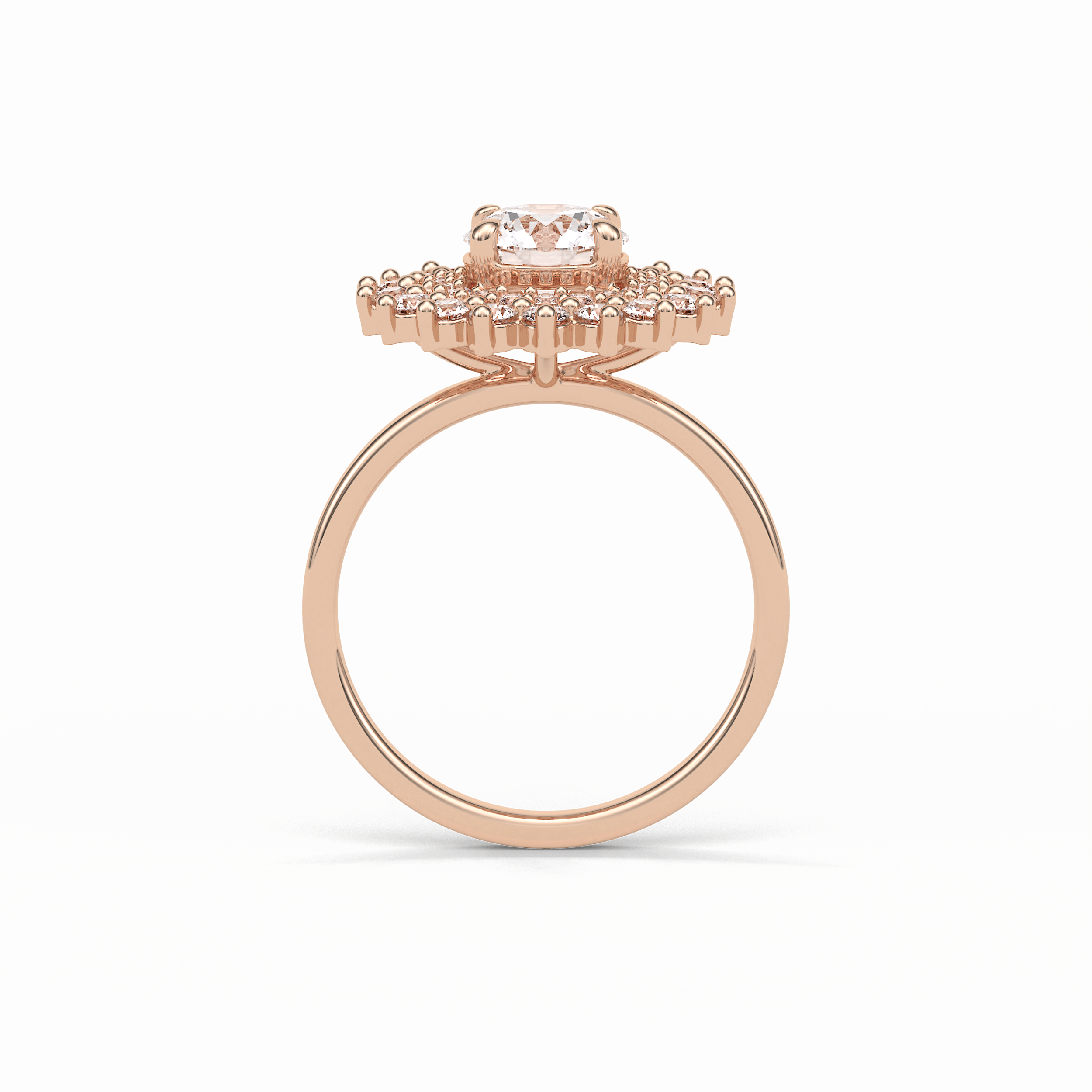 Round Double Halo Lab Grown Diamond Engagement Ring
