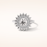 1 CT Round Shaped Double Halo Moissanite Engagement Ring