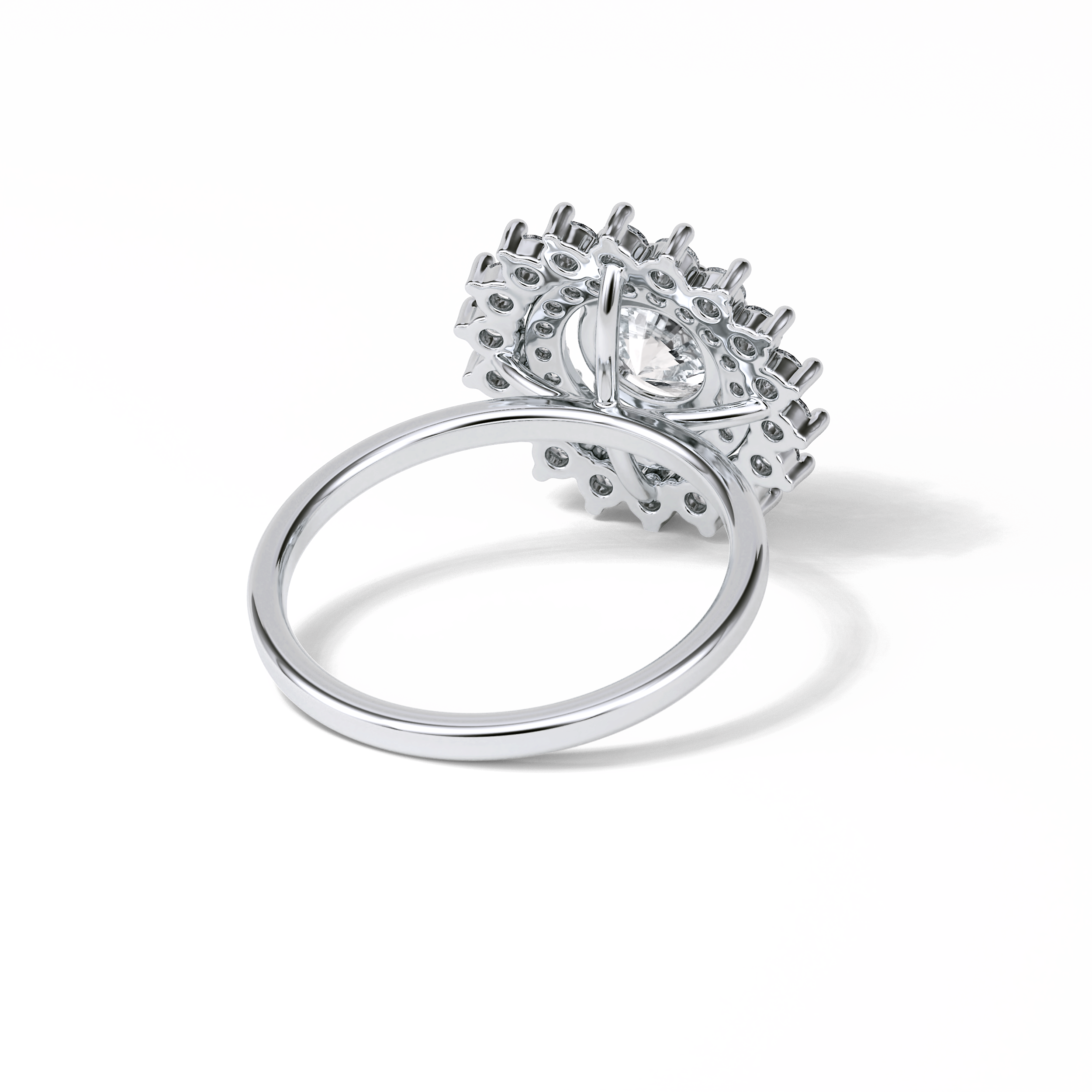 Round Double Halo Lab Grown Diamond Engagement Ring
