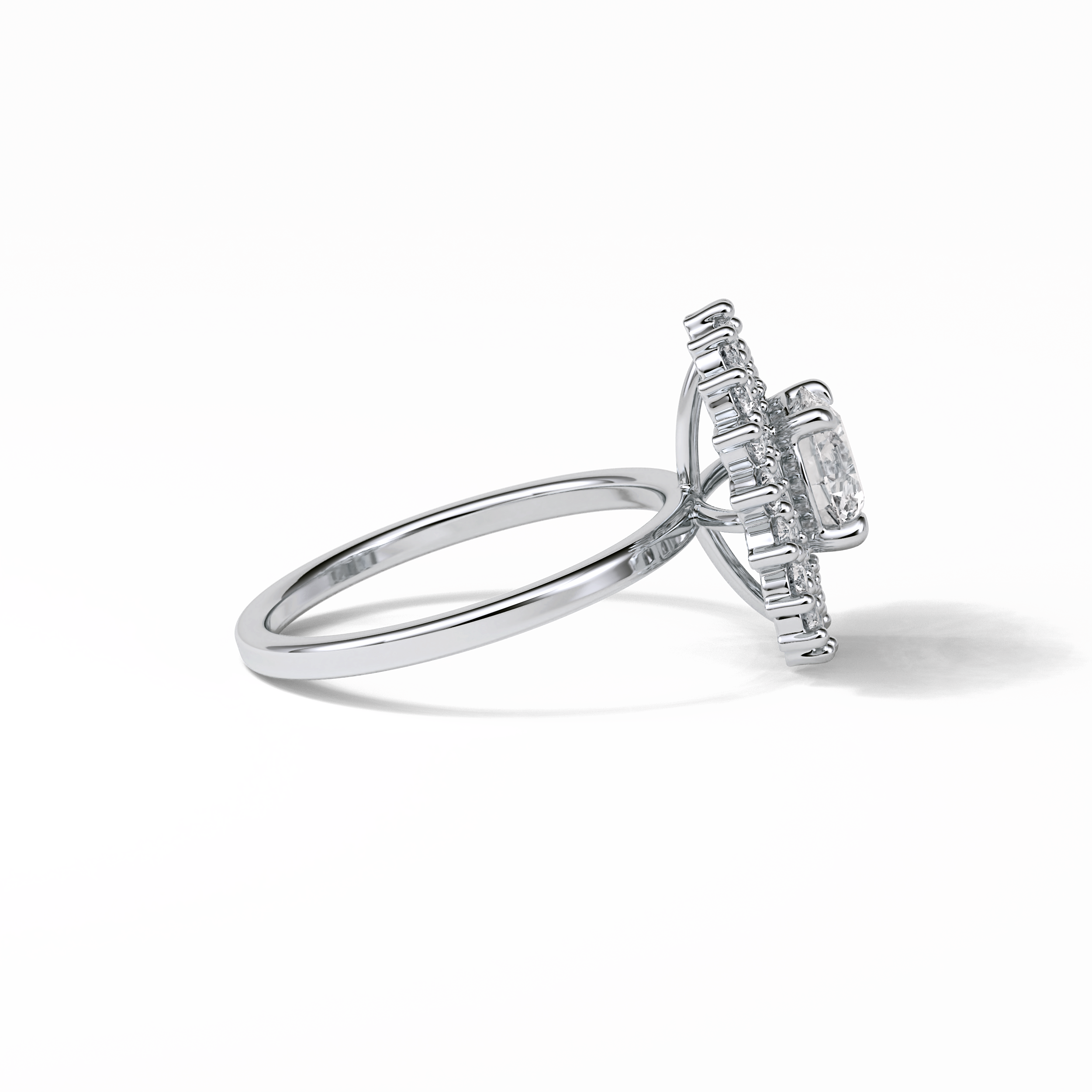 Round Double Halo Lab Grown Diamond Engagement Ring