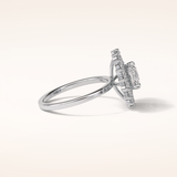 1 CT Round Shaped Double Halo Moissanite Engagement Ring