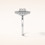 1 CT Round Shaped Double Halo Moissanite Engagement Ring