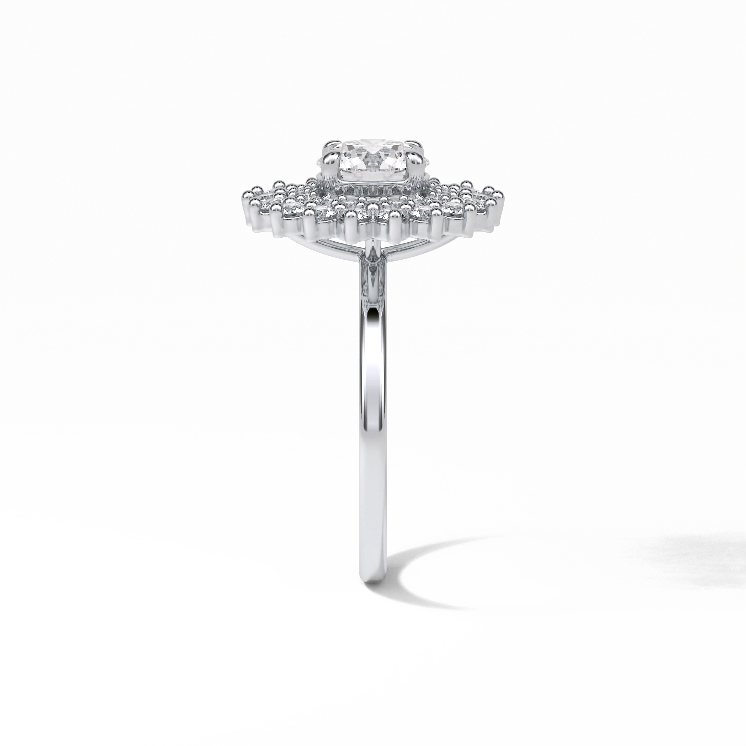 Round Double Halo Lab Grown Diamond Engagement Ring