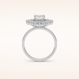 1 CT Round Shaped Double Halo Moissanite Engagement Ring