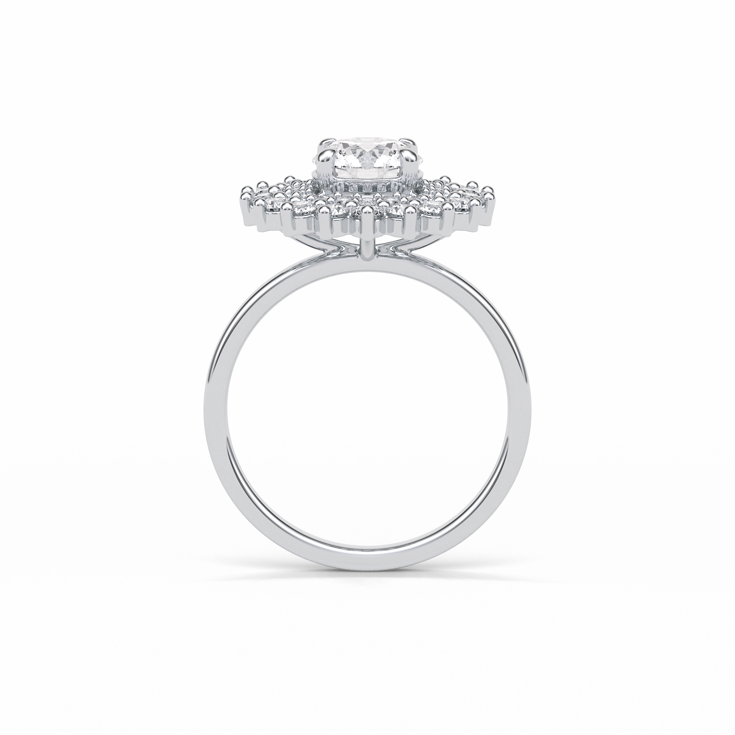 Round Double Halo Lab Grown Diamond Engagement Ring