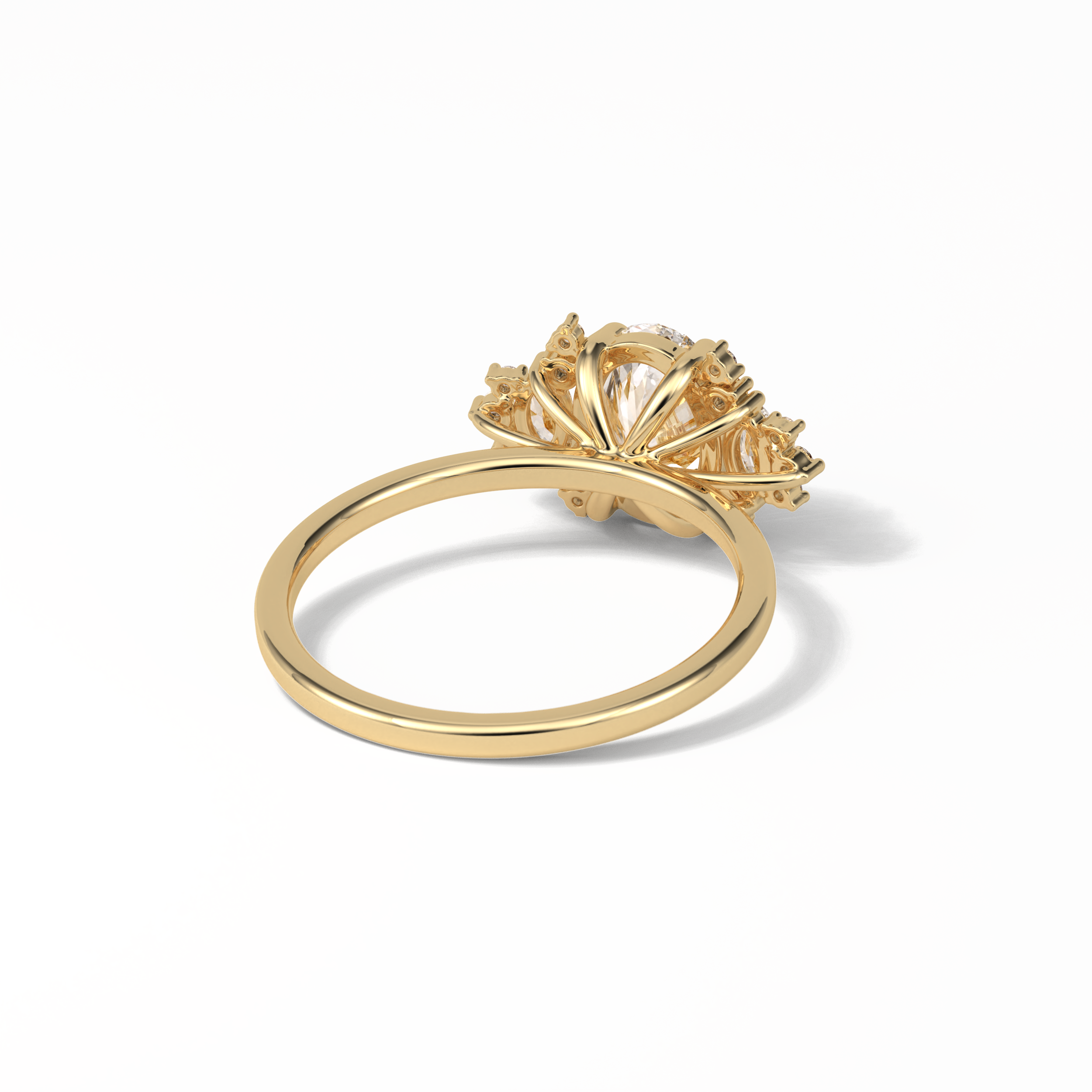 Oval Cluster Lab Grown Diamond Engagement Ring